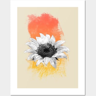 Watercolor Sunflower Posters and Art